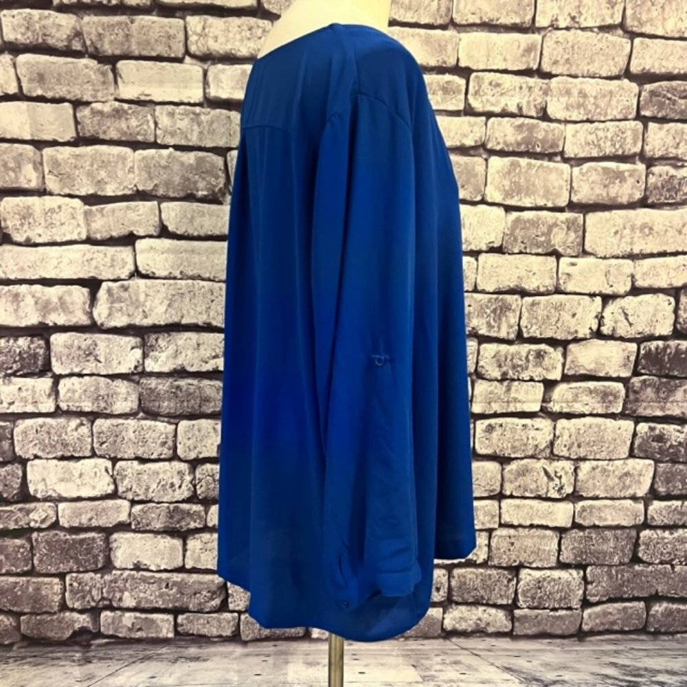 Tacera Blue Long Sleeve Blouse Size 3X - Picture 8 of 9